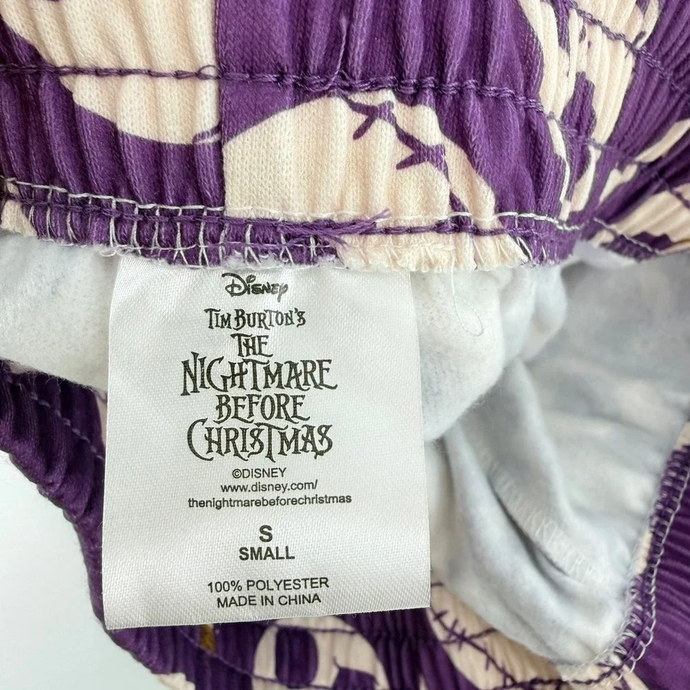 Disney Pajama Pants Nightmare Before Christmas Jack Skellington Small Purple New - Picture 2 of 5